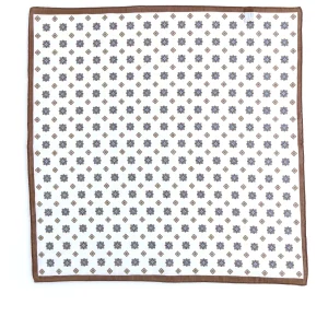 Fazzoletto da taschino XL marrone in lino/cotone DAGHY